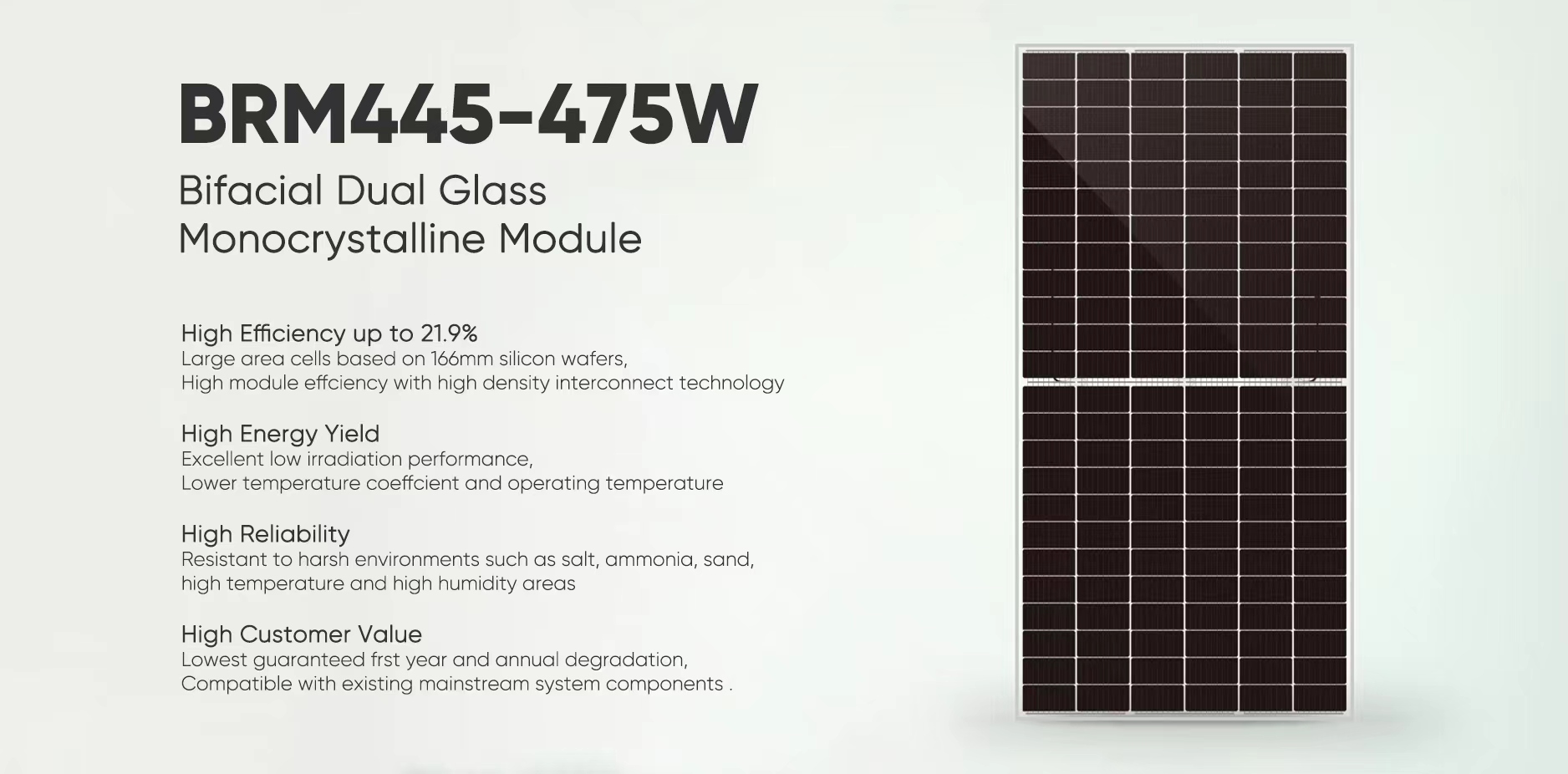 Plakat z panelem słonecznym 445W-475W