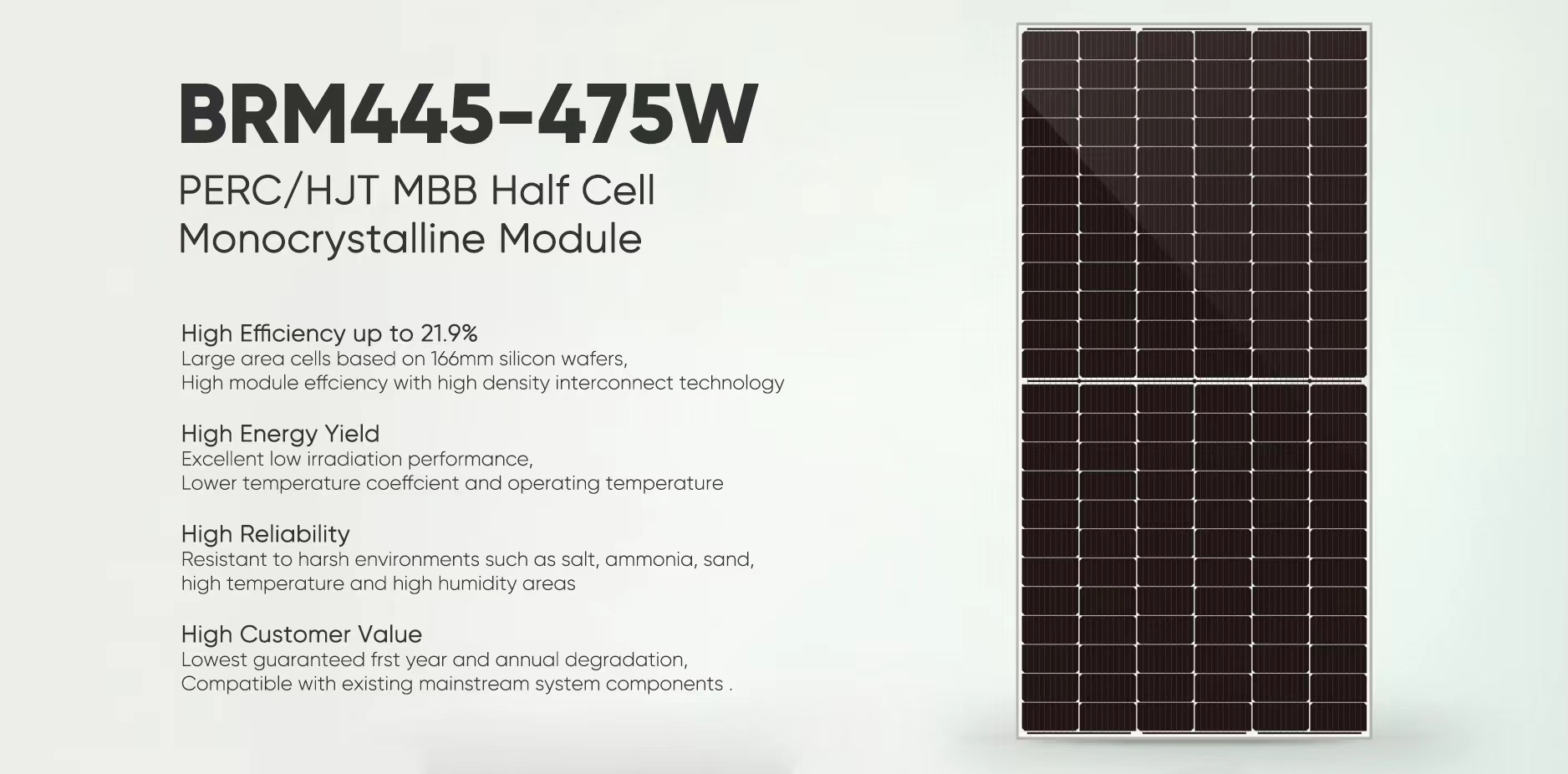 Pôster do painel solar 445W-475W