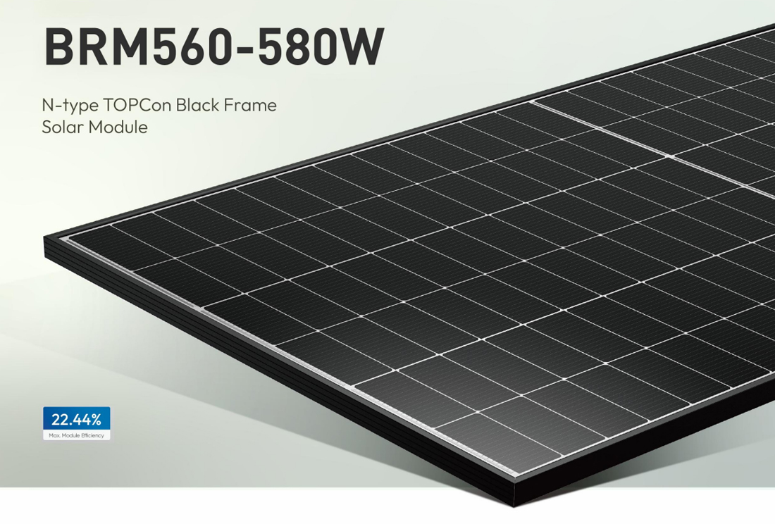 Módulo solar de marco negro TOPCon 560W-580W