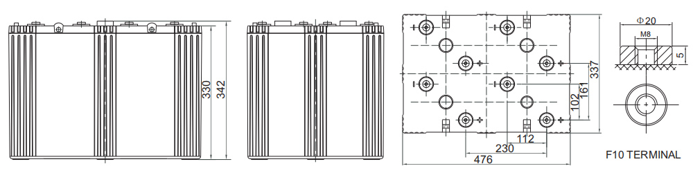 2V2000AH gel battery